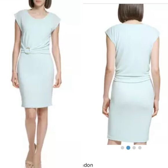 Calvin Klein Women's Dolman Sleeve Cinched Waist Solid Sheath Dress Size 2 - Picture 1 of 11